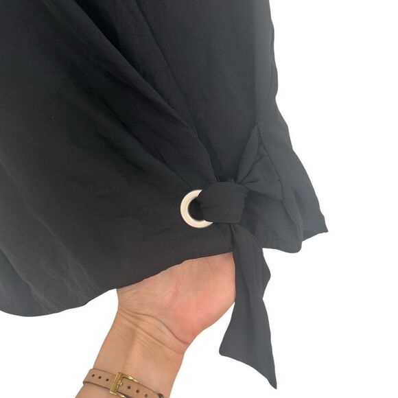 Rag & Bone black wrap buckle tie detail top size medium - Picture 3 of 7